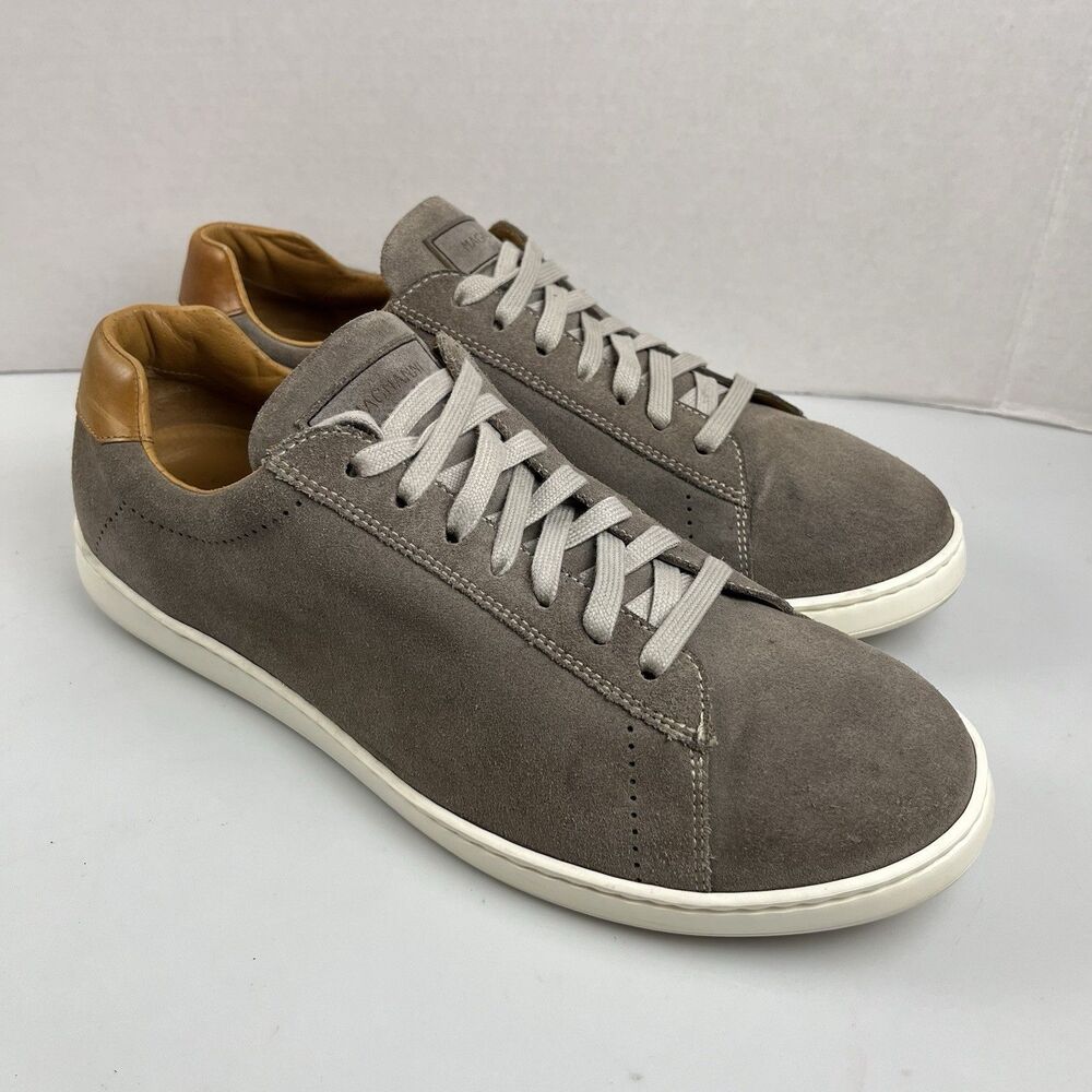 Magnanni Costa Low Suede Burnished Brown Leather Heel Sneakers Men's Size 9.5 - Picture 2 of 8